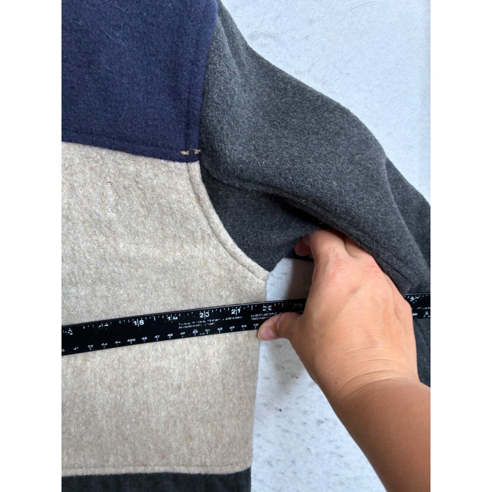Herman Kay Wool Blend Colorblock Jacket Navy Cream Grey Vintage Size 6 - Picture 5 of 10
